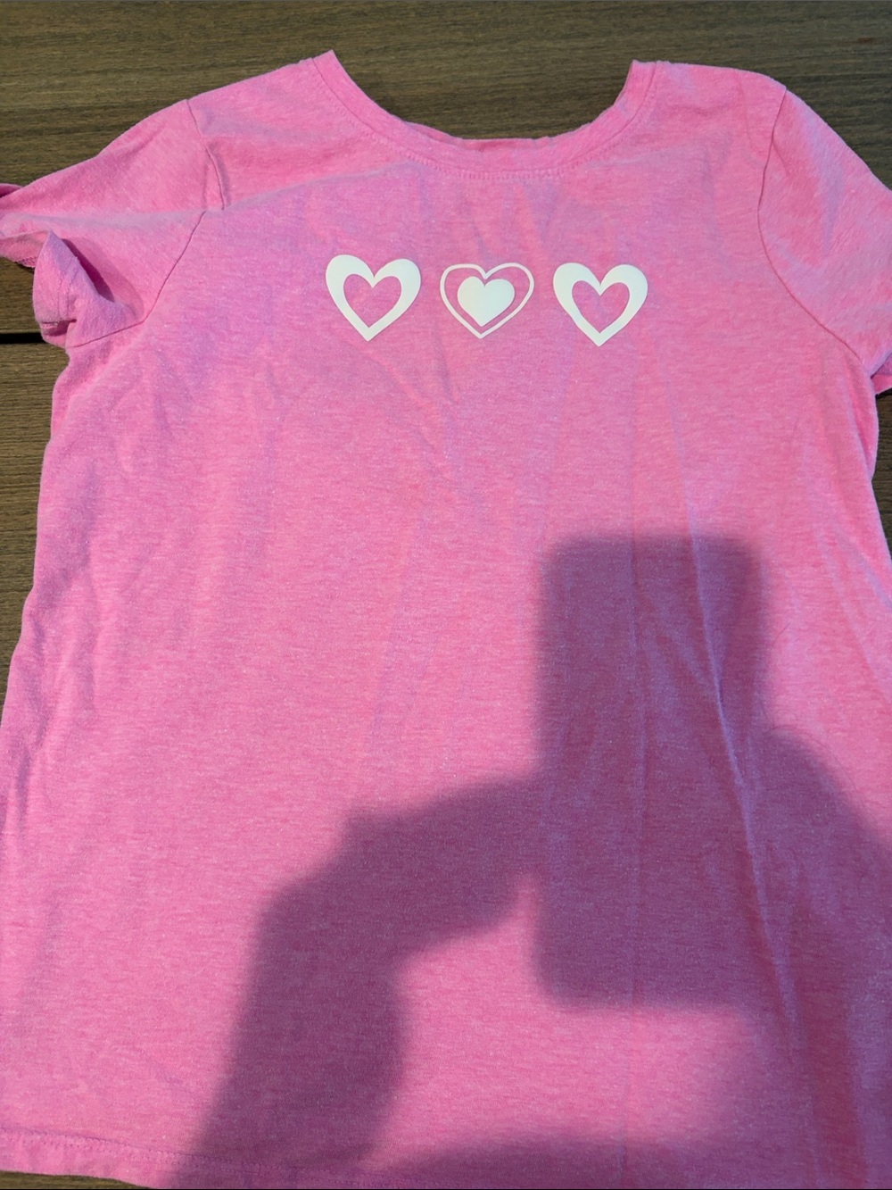 Cat & Jack Pink Short-Sleeve Tee with White Heart Trio